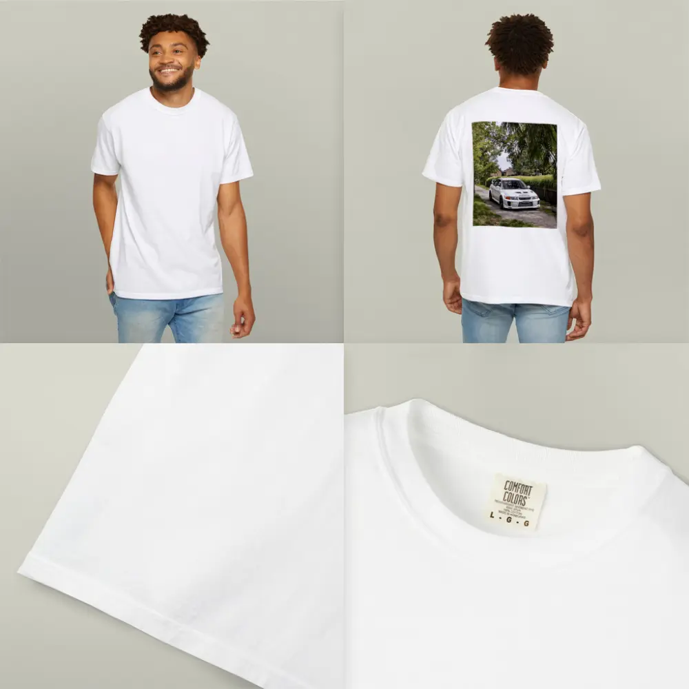 Mitsubishi Lancer Evolution White Gravel Road – T-Shirts