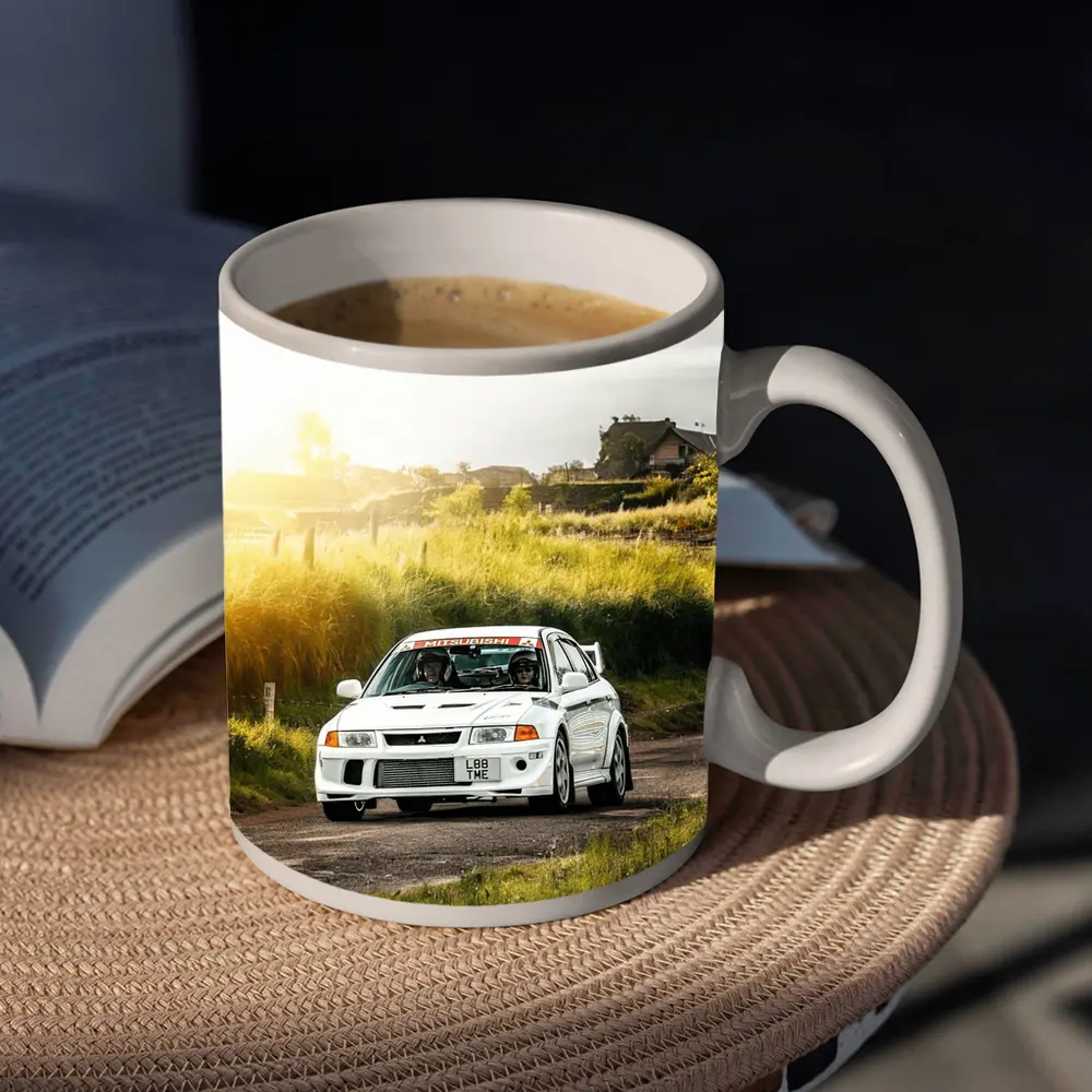 Mitsubishi Lancer Evolution White Rally Road – Mugs