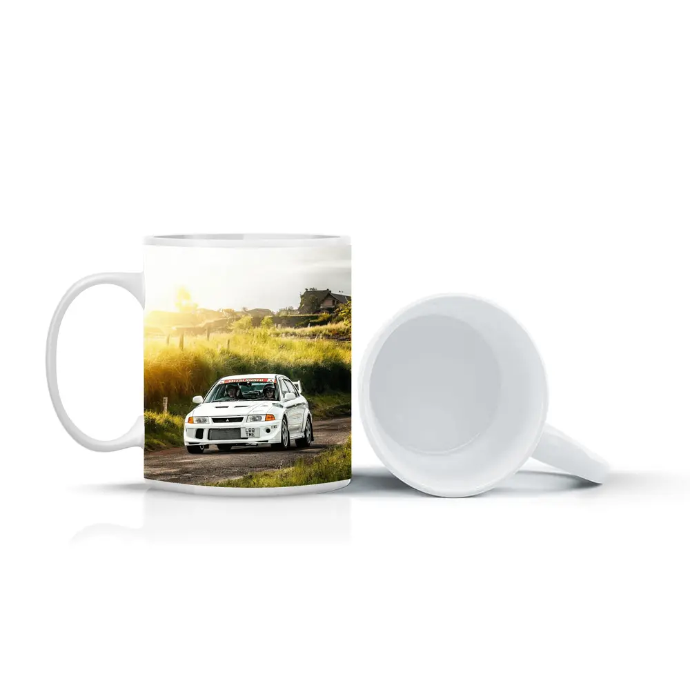 Mitsubishi Lancer Evolution White Rally Road – Mugs