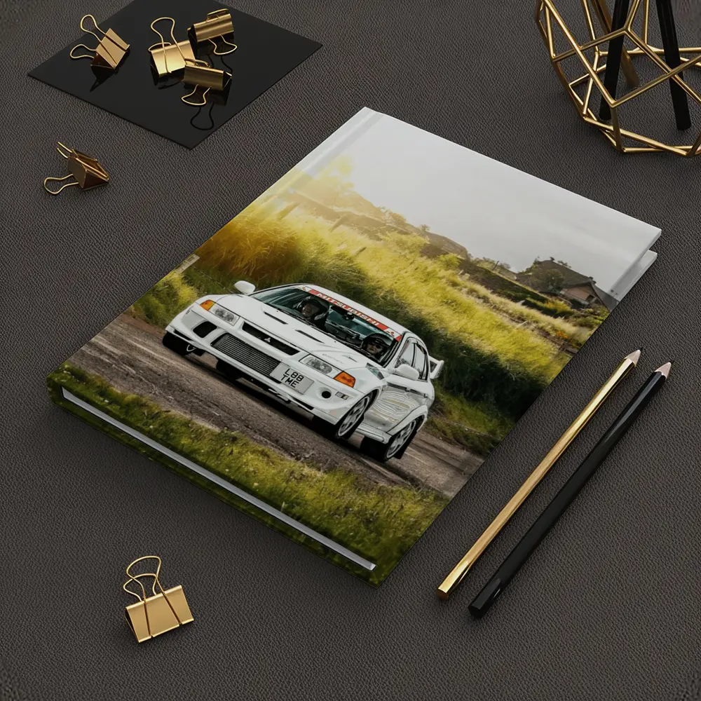 Mitsubishi Lancer Evolution White Rally Road – Notebooks