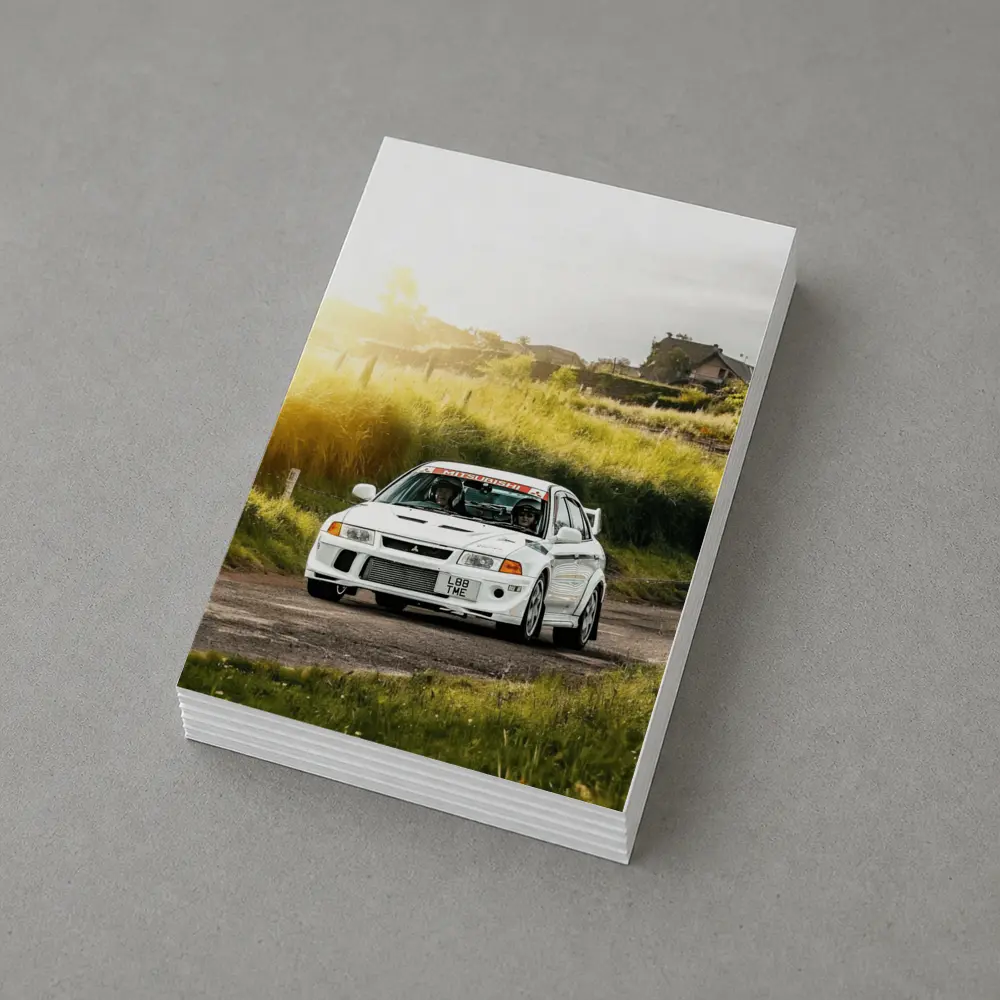 Mitsubishi Lancer Evolution White Rally Road – Postcards