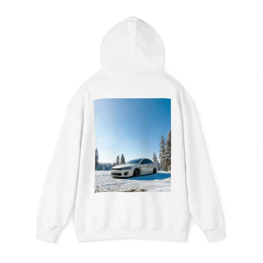 Mitsubishi Lancer White Stance Snow Forest – Hoodies