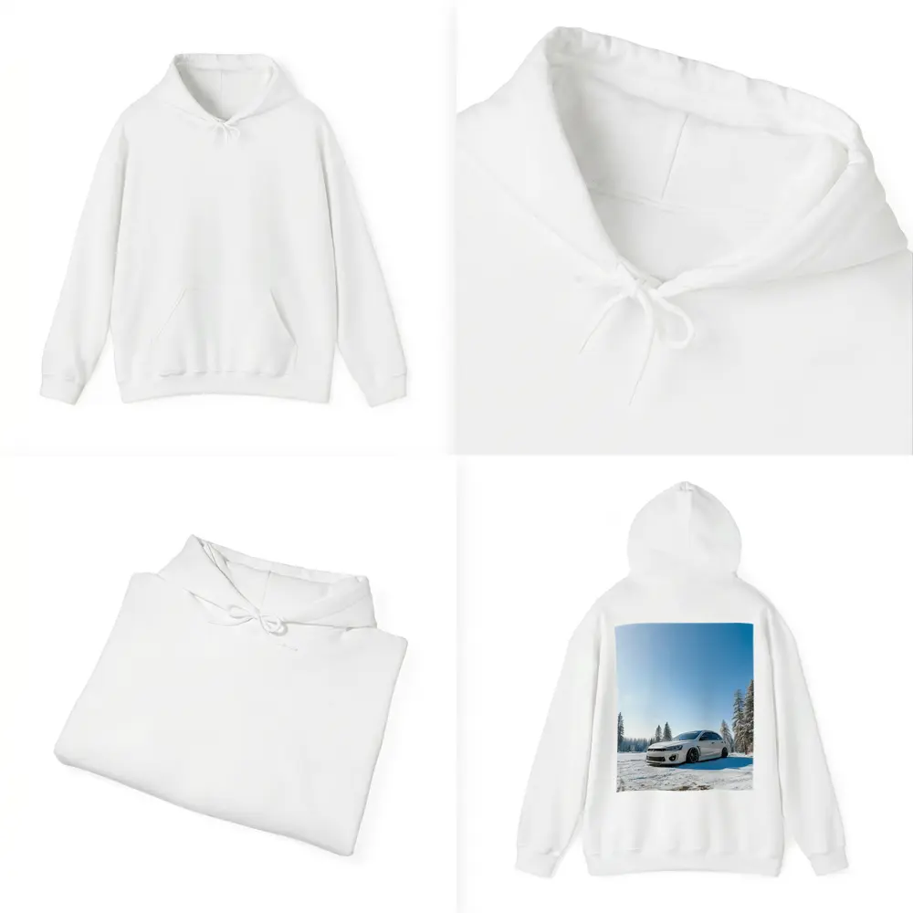 Mitsubishi Lancer White Stance Snow Forest – Hoodies