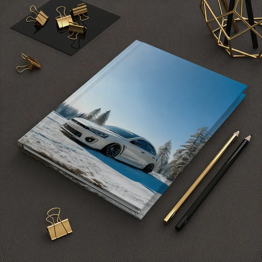 Mitsubishi Lancer White Stance Snow Forest – Notebooks