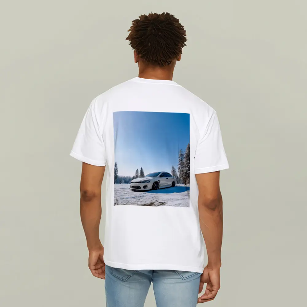 Mitsubishi Lancer White Stance Snow Forest – T-Shirts