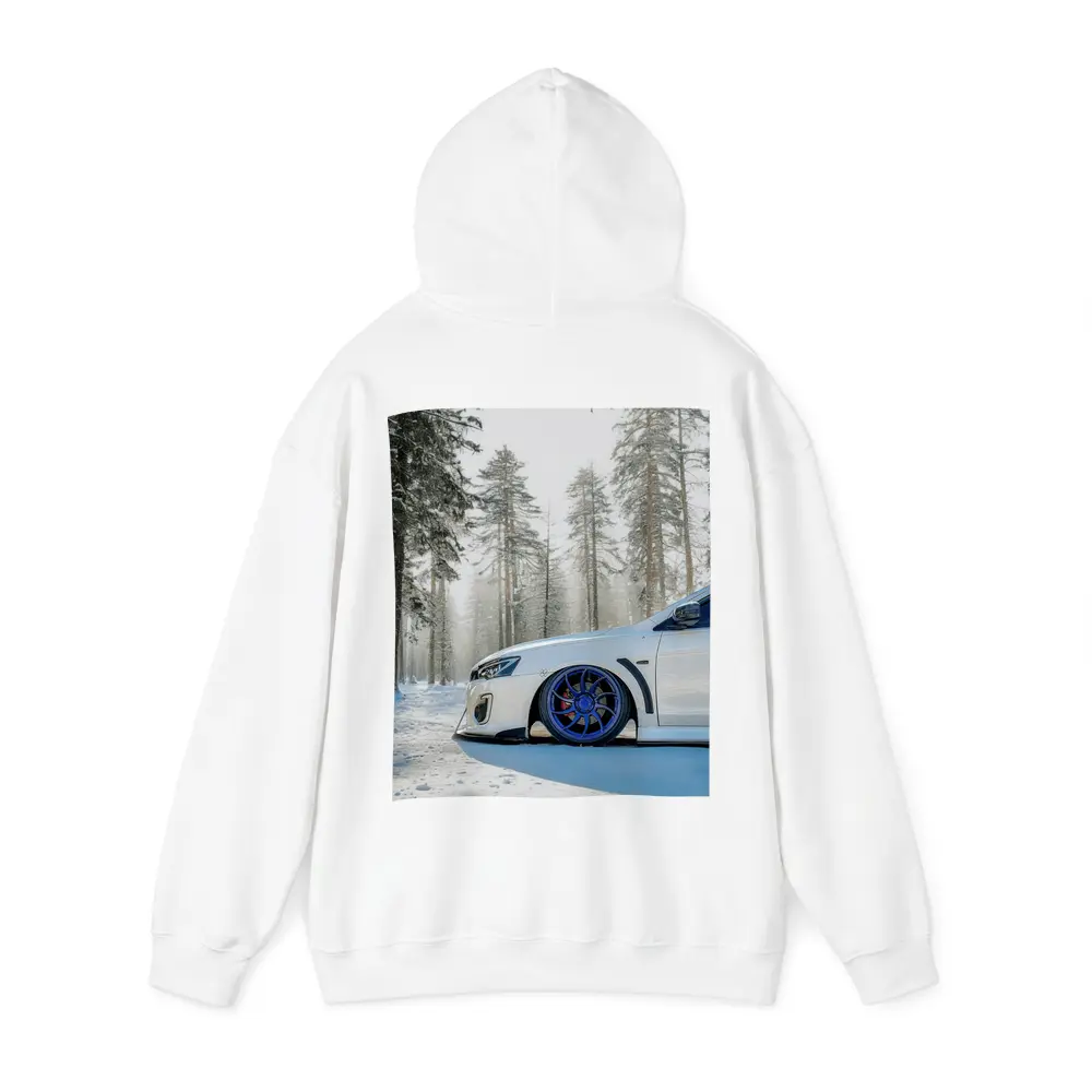 Mitsubishi Lancer White Stance Snowy Forest – Hoodies