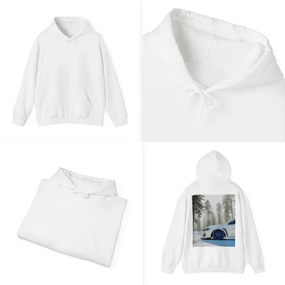 Mitsubishi Lancer White Stance Snowy Forest – Hoodies