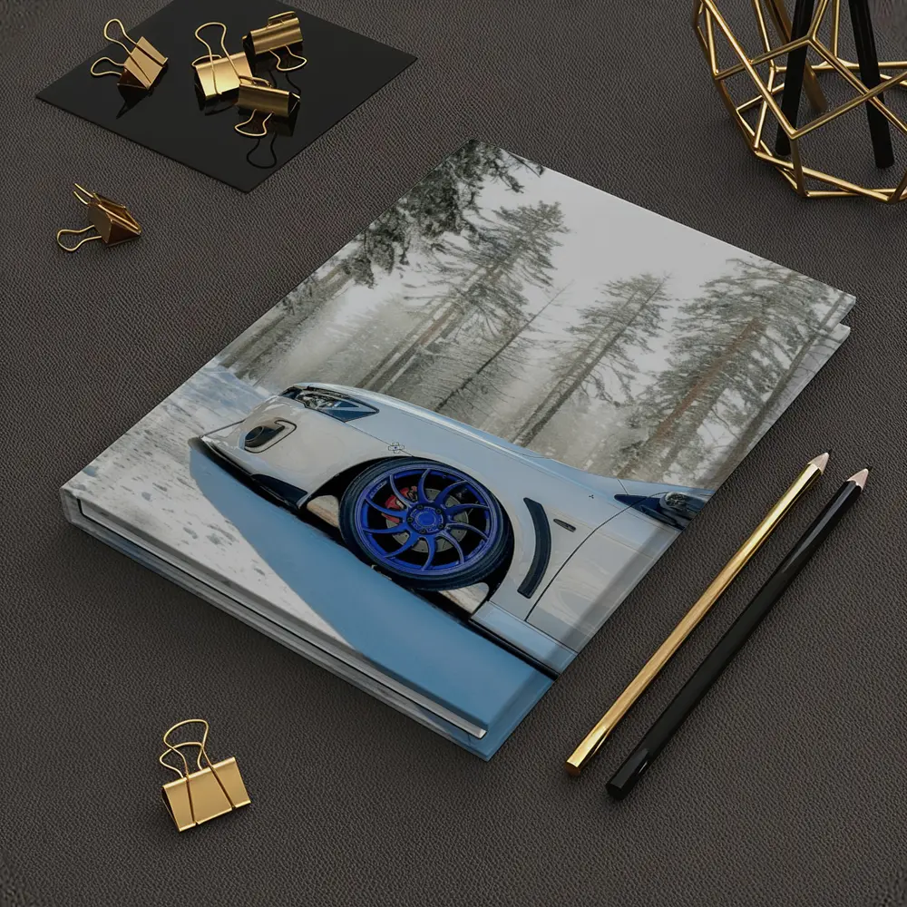 Mitsubishi Lancer White Stance Snowy Forest – Notebooks