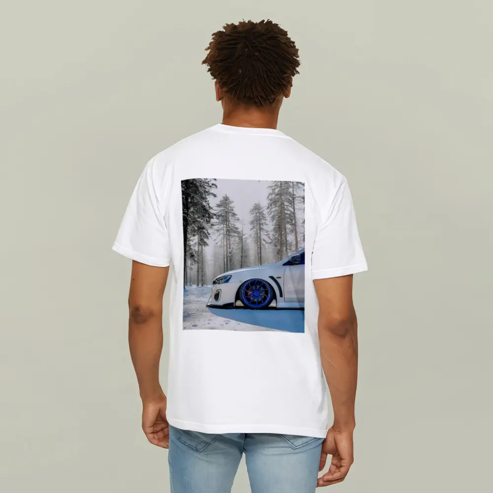 Mitsubishi Lancer White Stance Snowy Forest – T-Shirts