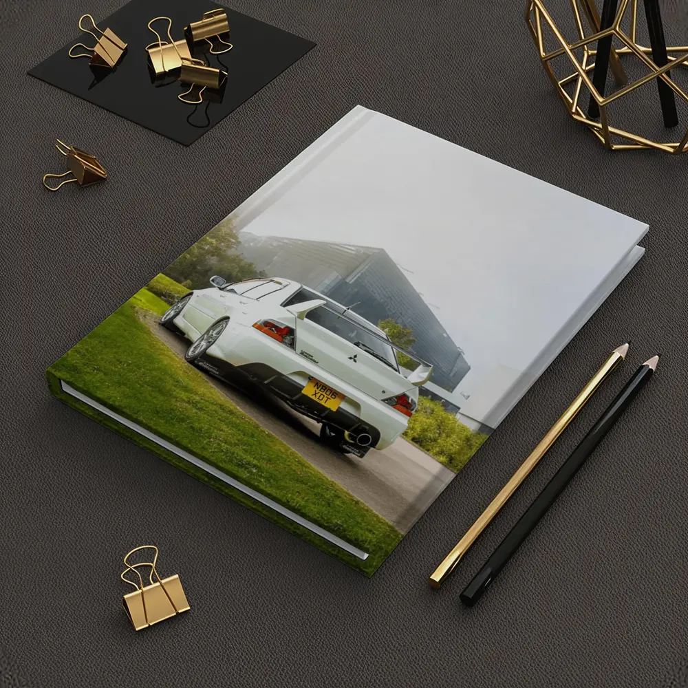 Mitsubishi Lancer Evolution White City Background – Notebooks