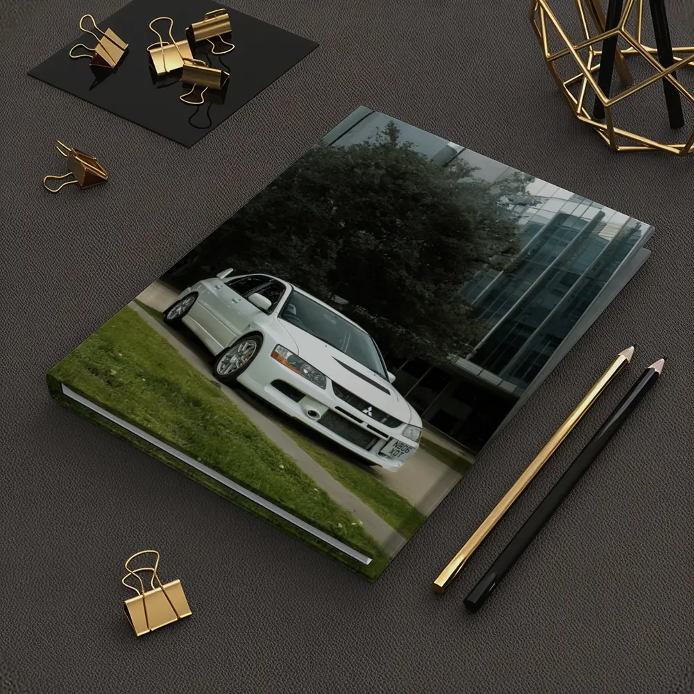 Mitsubishi Lancer Evolution White Urban City – Notebooks