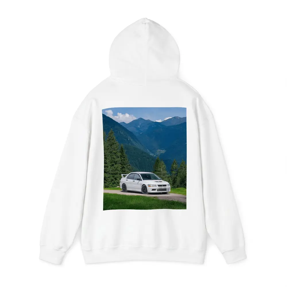 Mitsubishi Lancer Evolution White Mountain Road – Hoodies