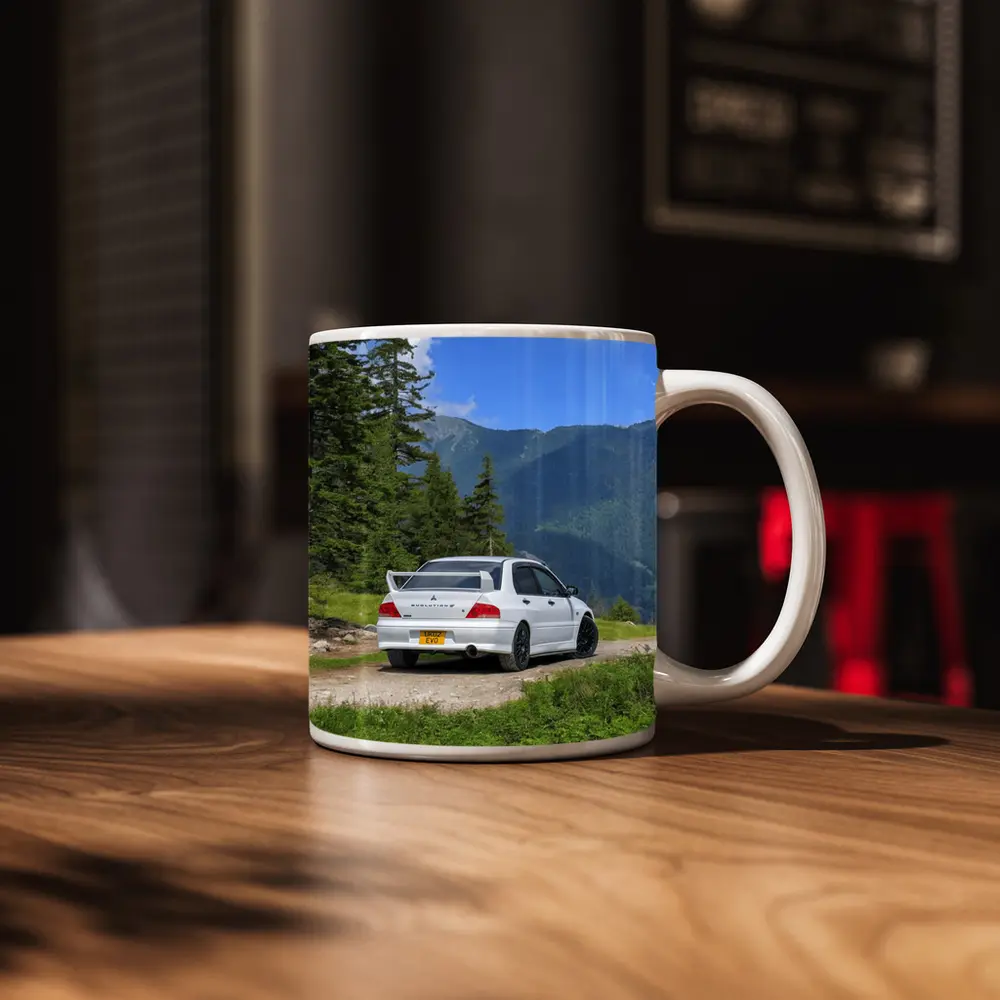 Mitsubishi Lancer Evolution White Mountain Road – Mugs