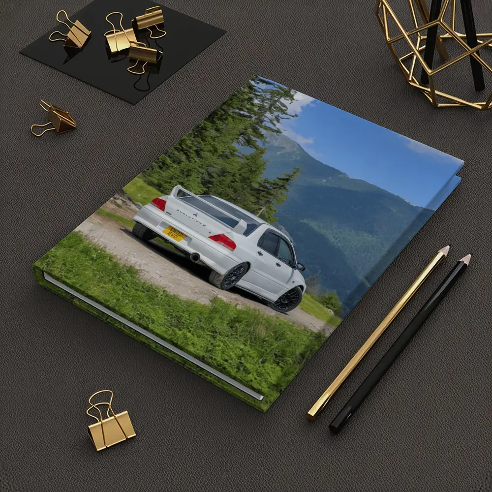Mitsubishi Lancer Evolution White Mountain Road – Notebooks