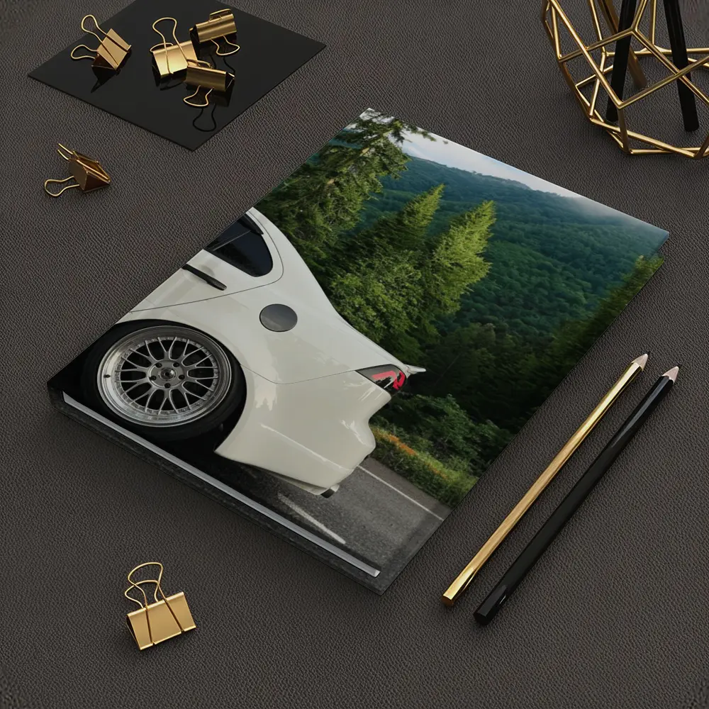 Mitsubishi Lancer White Car Mountain Forest – Notebooks
