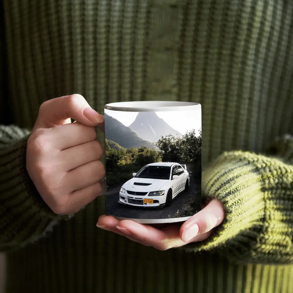Mitsubishi Lancer Evolution White Mountain Road – Mugs