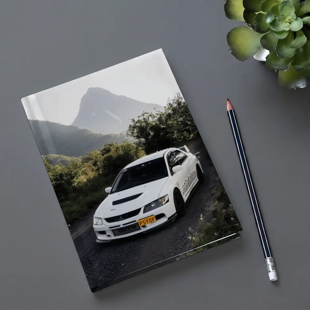 Mitsubishi Lancer Evolution White Mountain Road – Notebooks