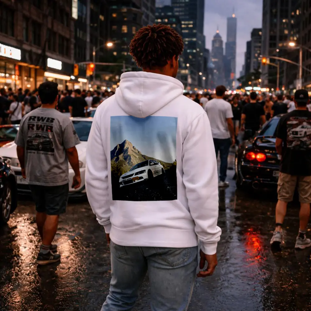 Mitsubishi Lancer Evolution White Mountain Road – Hoodies