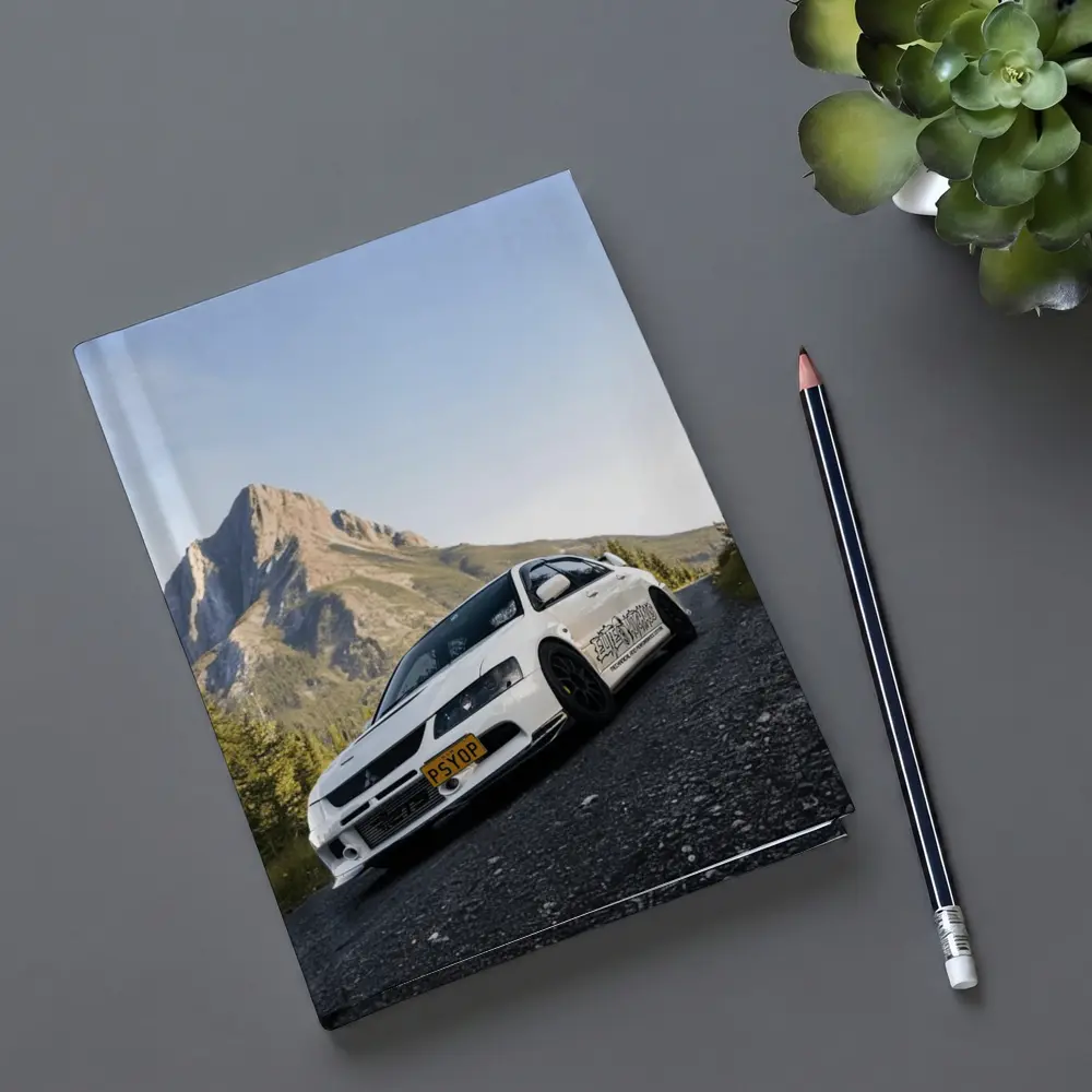 Mitsubishi Lancer Evolution White Mountain Road – Notebooks