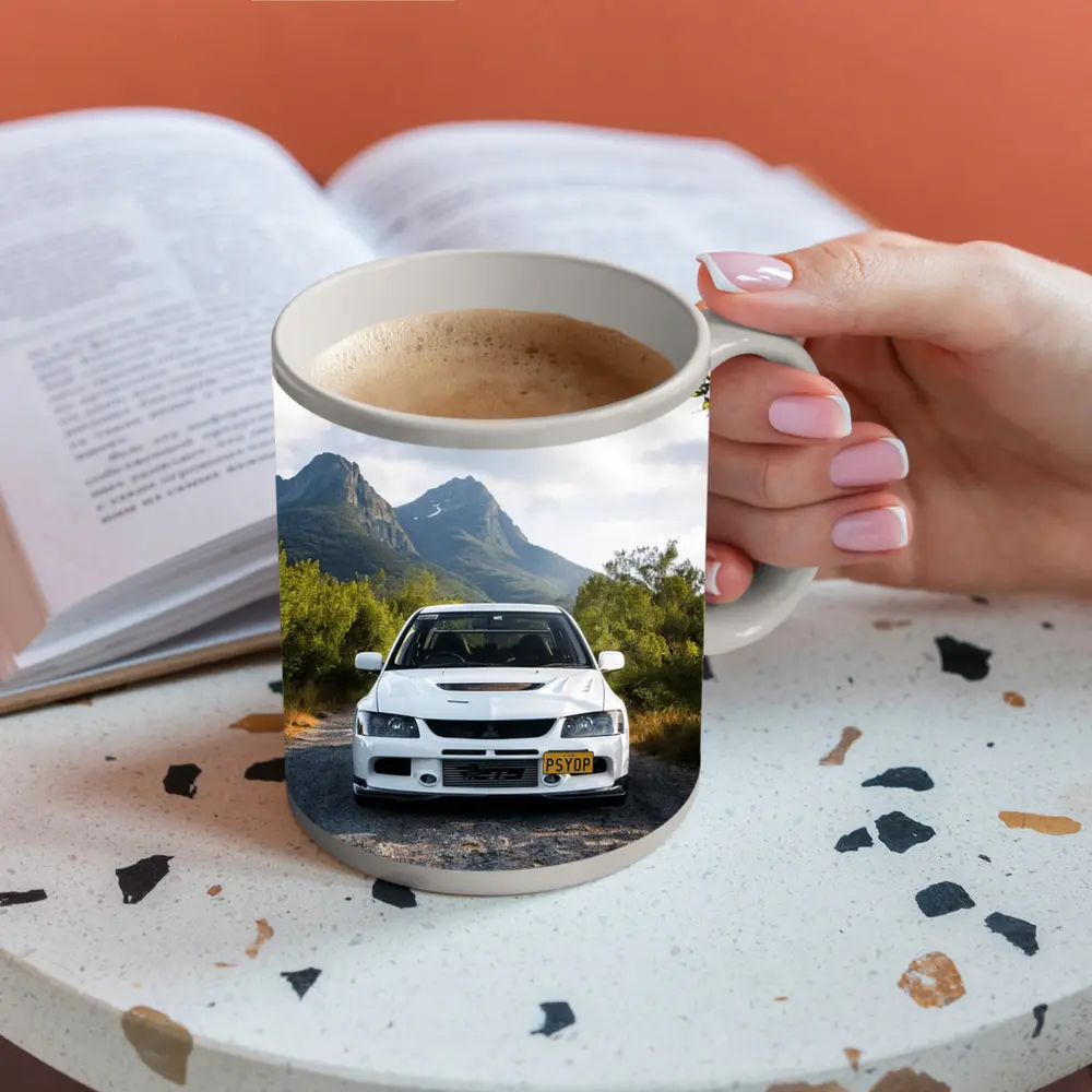 Mitsubishi Lancer Evolution White Mountain Road – Mugs