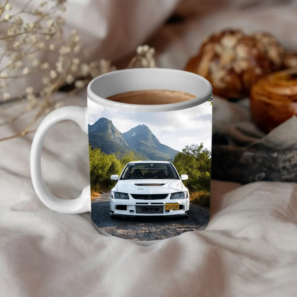 Mitsubishi Lancer Evolution White Mountain Road – Mugs