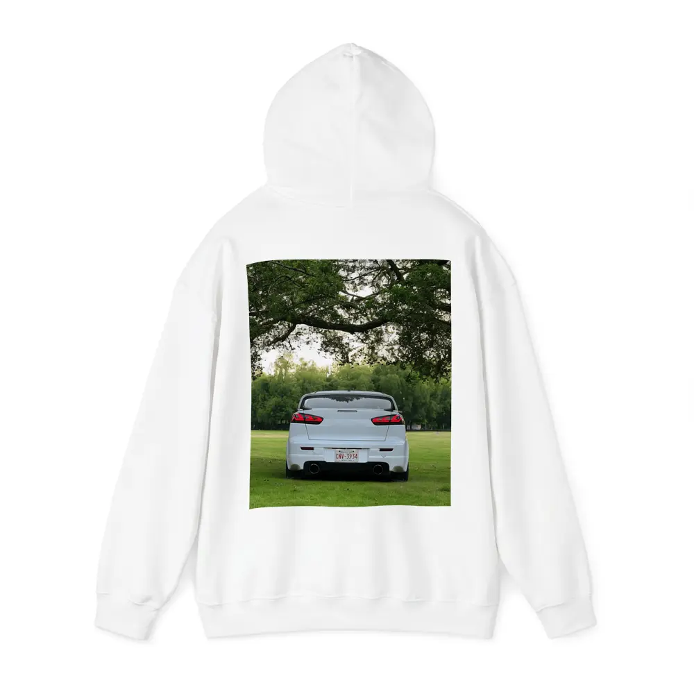 Mitsubishi Lancer White Rear Park Setting – Hoodies