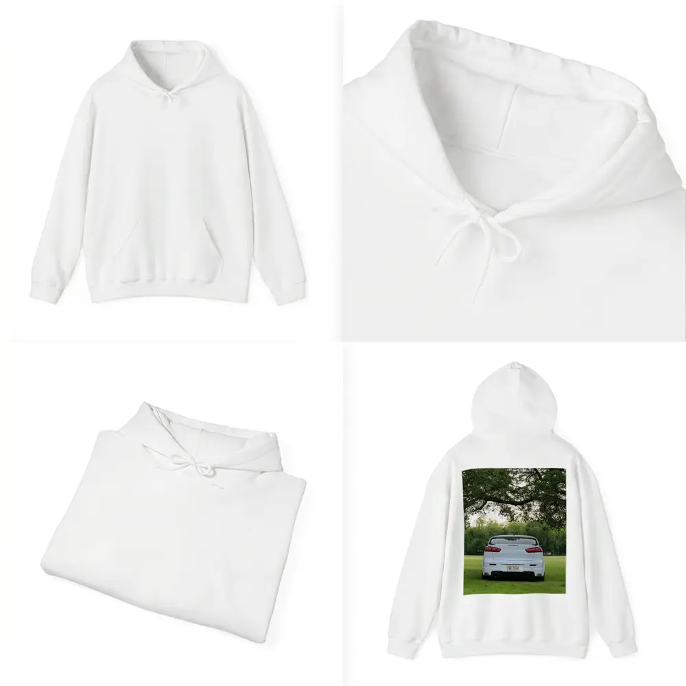 Mitsubishi Lancer White Rear Park Setting – Hoodies