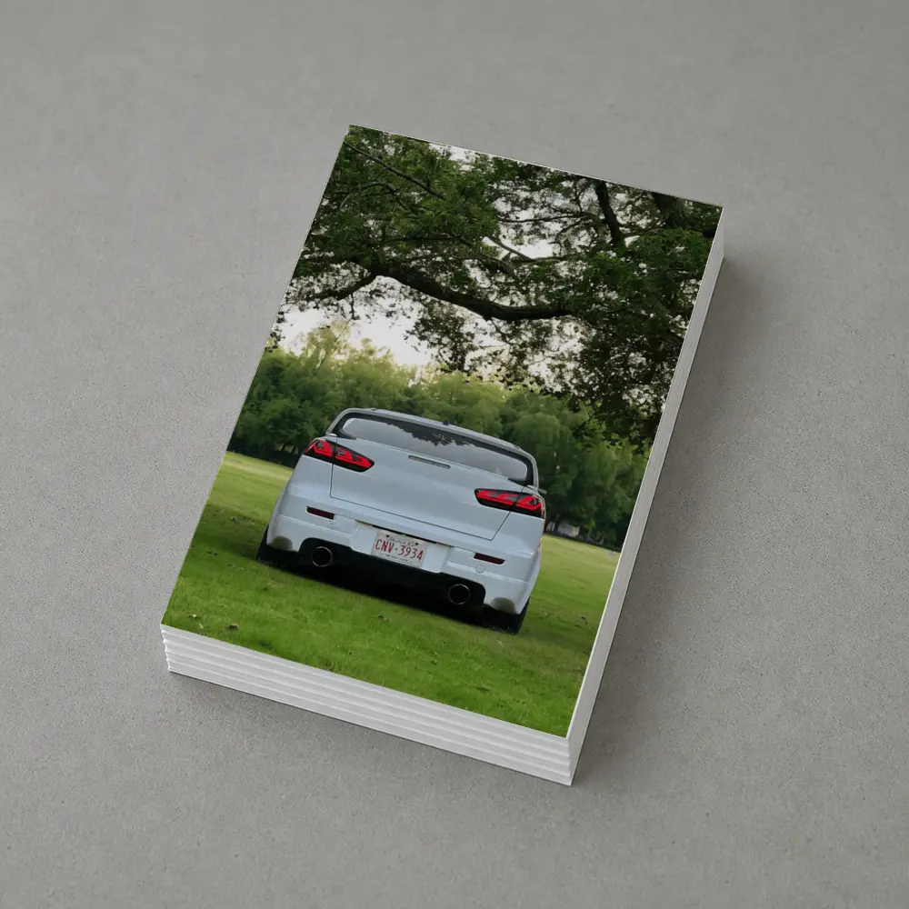 Mitsubishi Lancer White Rear Park Setting – Postcards