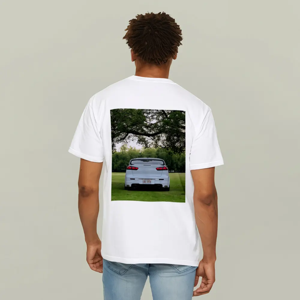 Mitsubishi Lancer White Rear Park Setting – T-Shirts