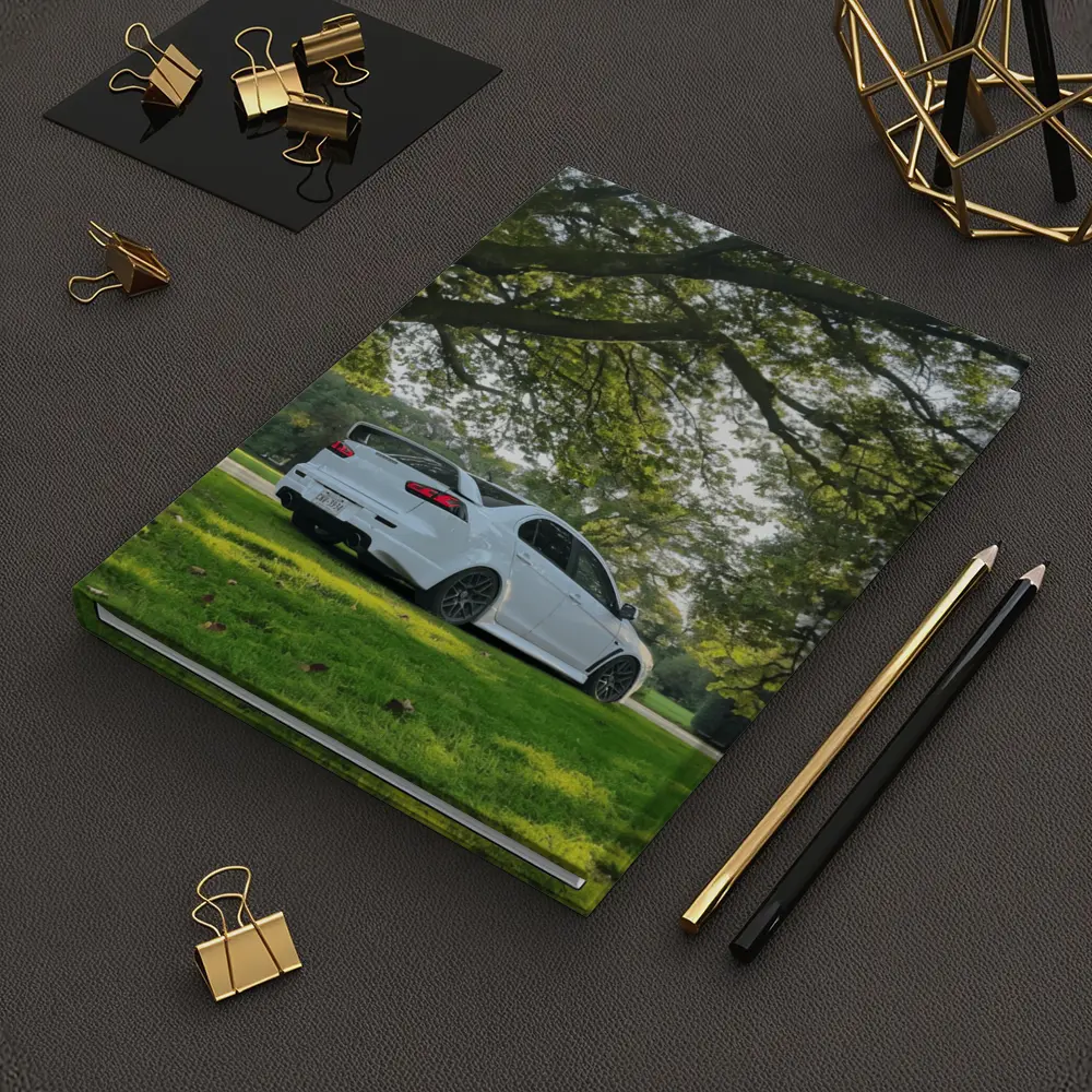 Mitsubishi Lancer Evolution White Park Setting – Notebooks