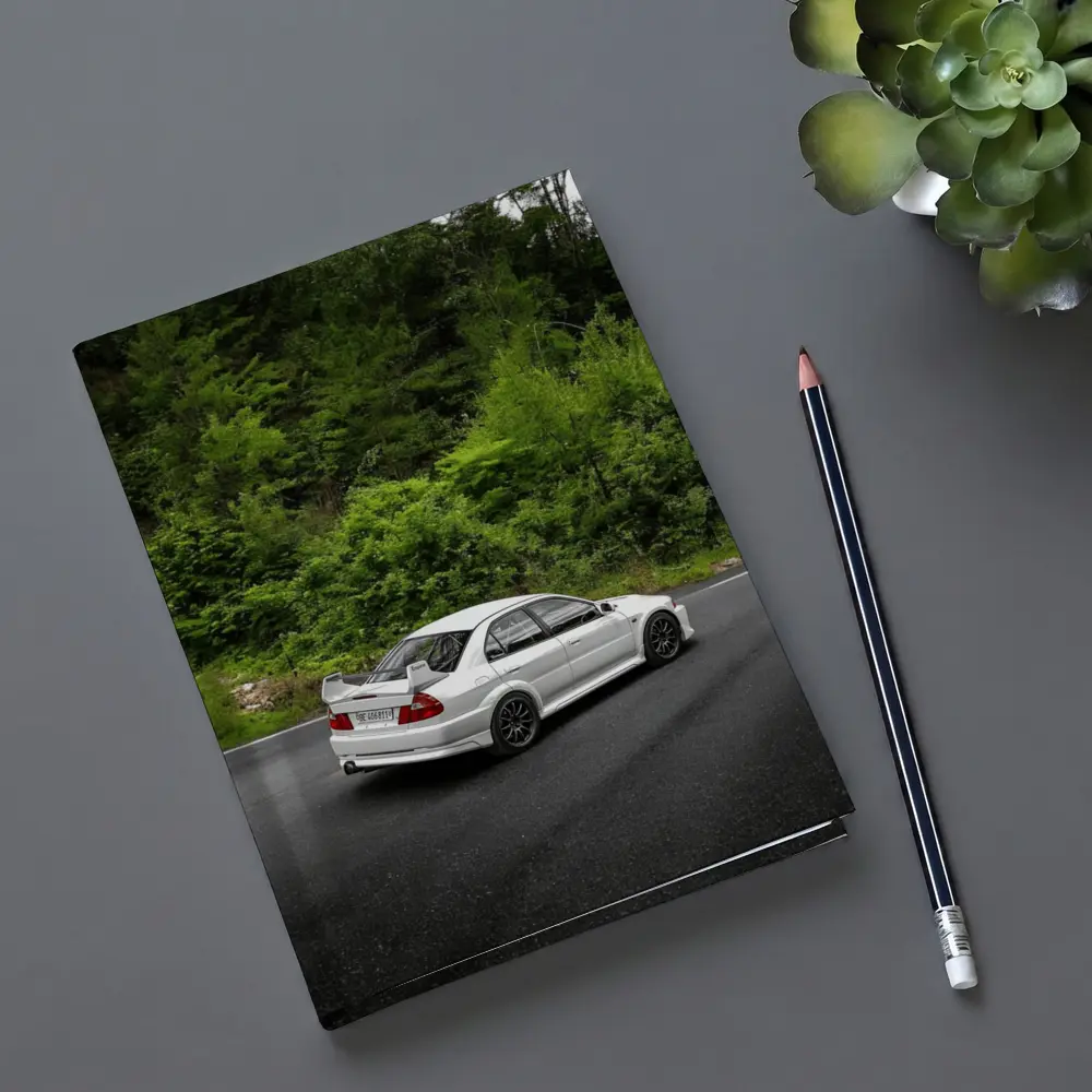 Mitsubishi Lancer Evolution White Mountain Road – Notebooks
