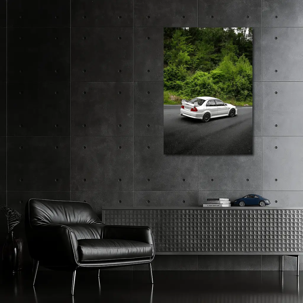 Mitsubishi Lancer Evolution White Mountain Road – Wall Art