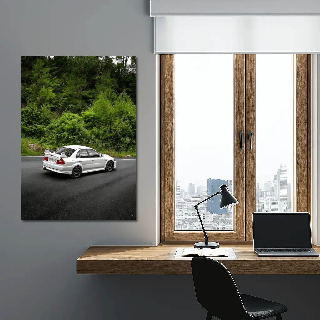 Mitsubishi Lancer Evolution White Mountain Road – Wall Art