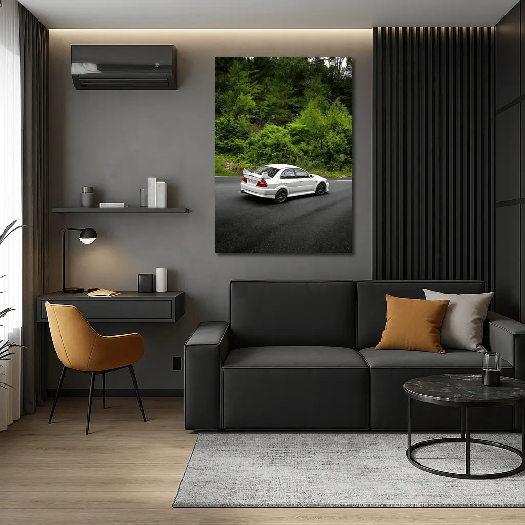 Mitsubishi Lancer Evolution White Mountain Road – Wall Art