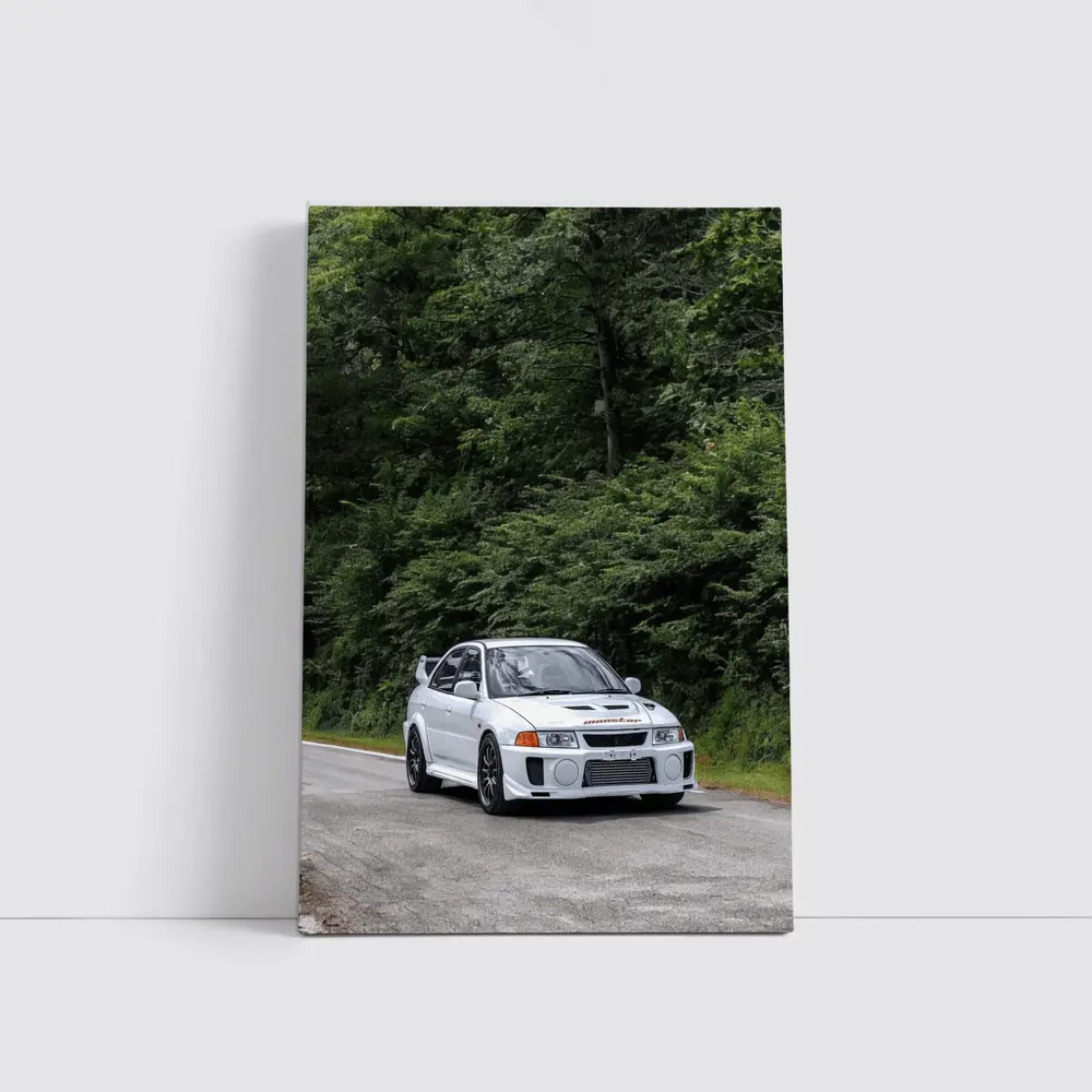 Mitsubishi Lancer Evo White Mountain Road – Wall Art