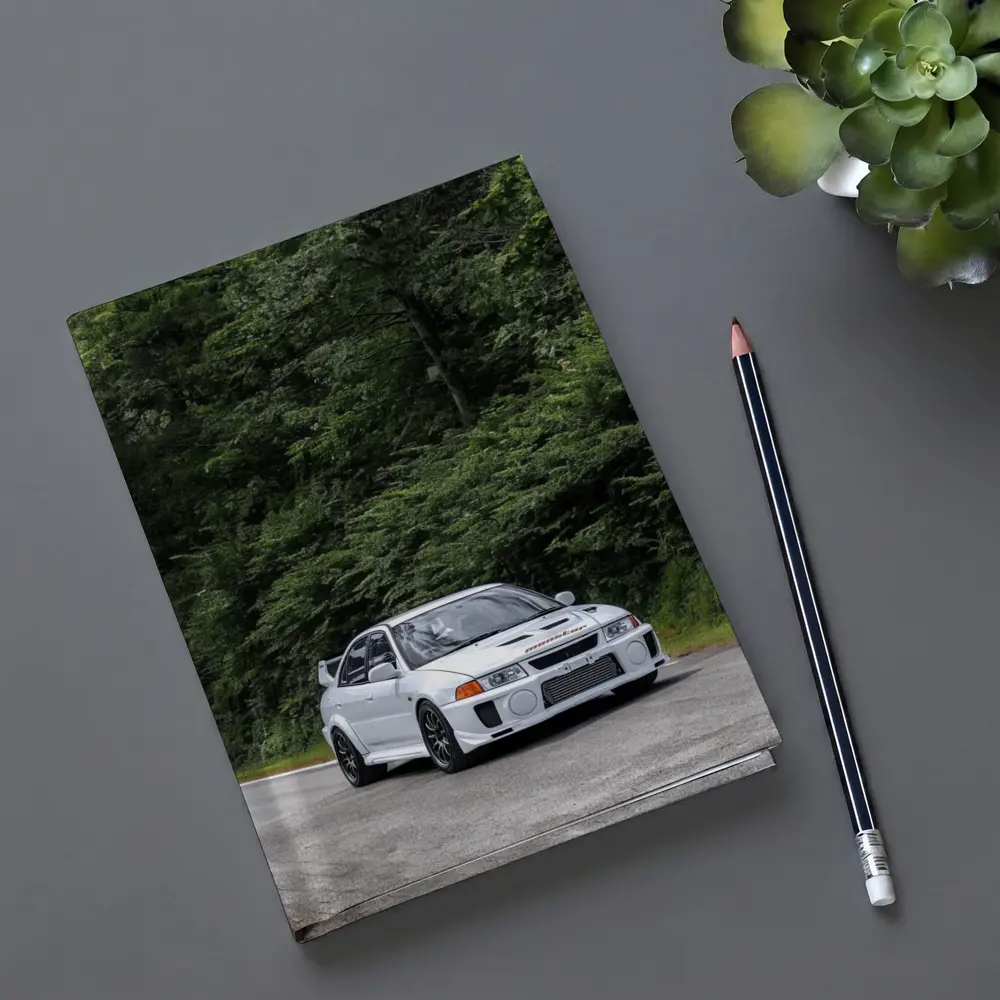 Mitsubishi Lancer Evo White Mountain Road – Notebooks