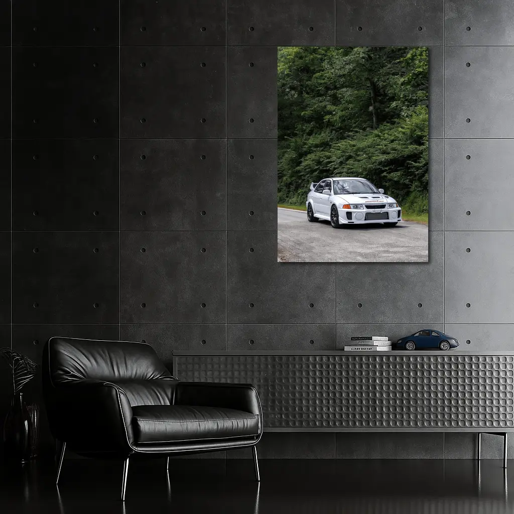 Mitsubishi Lancer Evo White Mountain Road – Wall Art