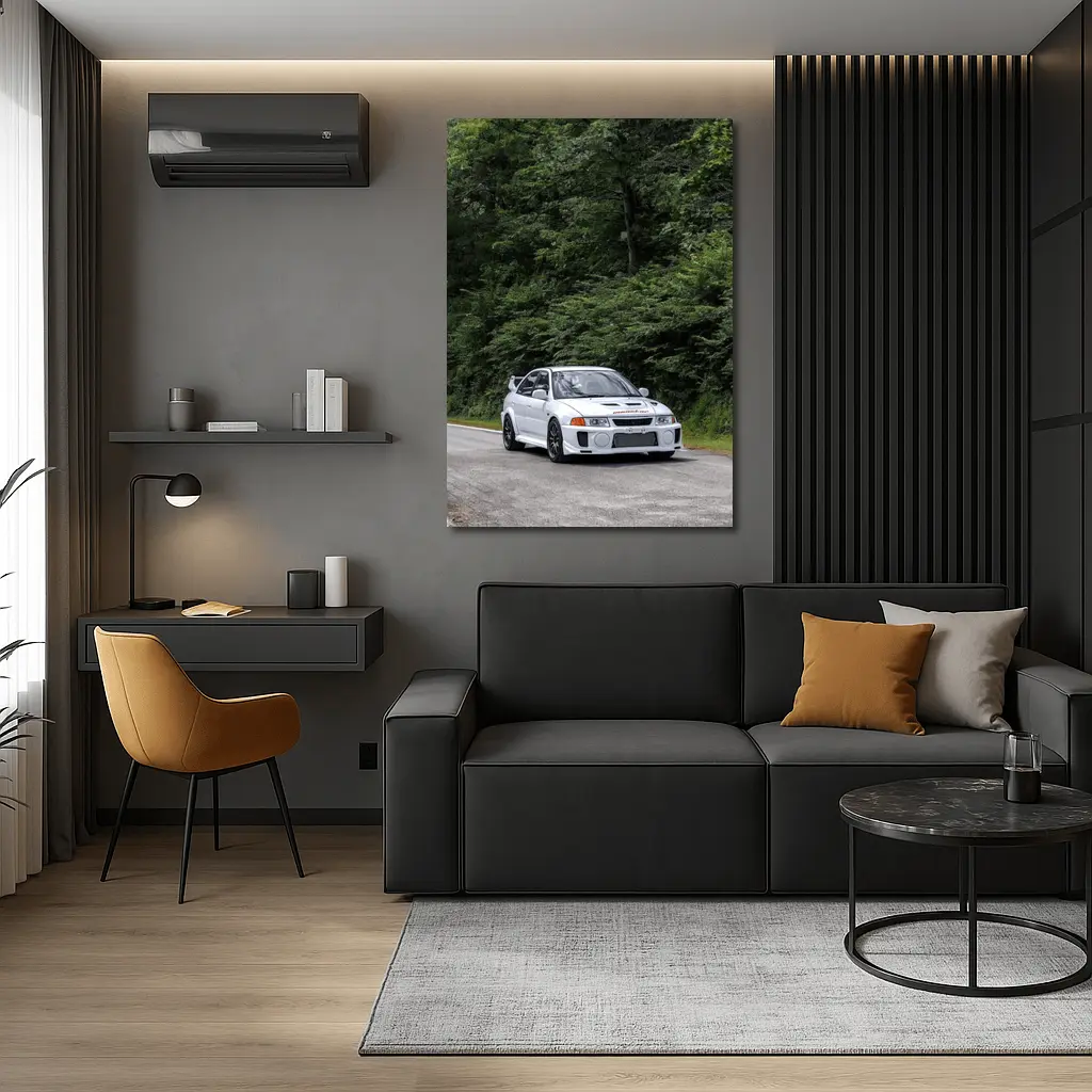 Mitsubishi Lancer Evo White Mountain Road – Wall Art