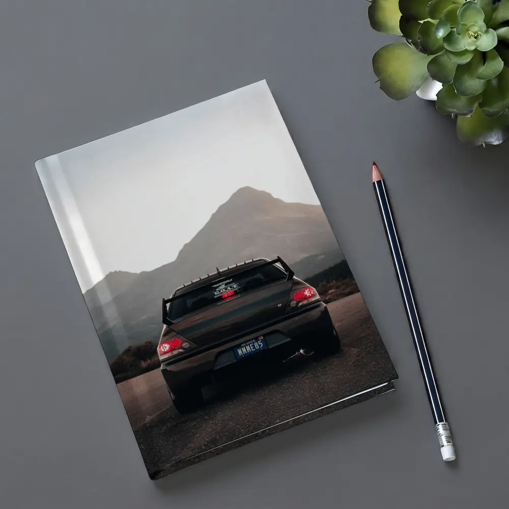 Mitsubishi Lancer Evo Mountains Sunset Rear – Notebooks