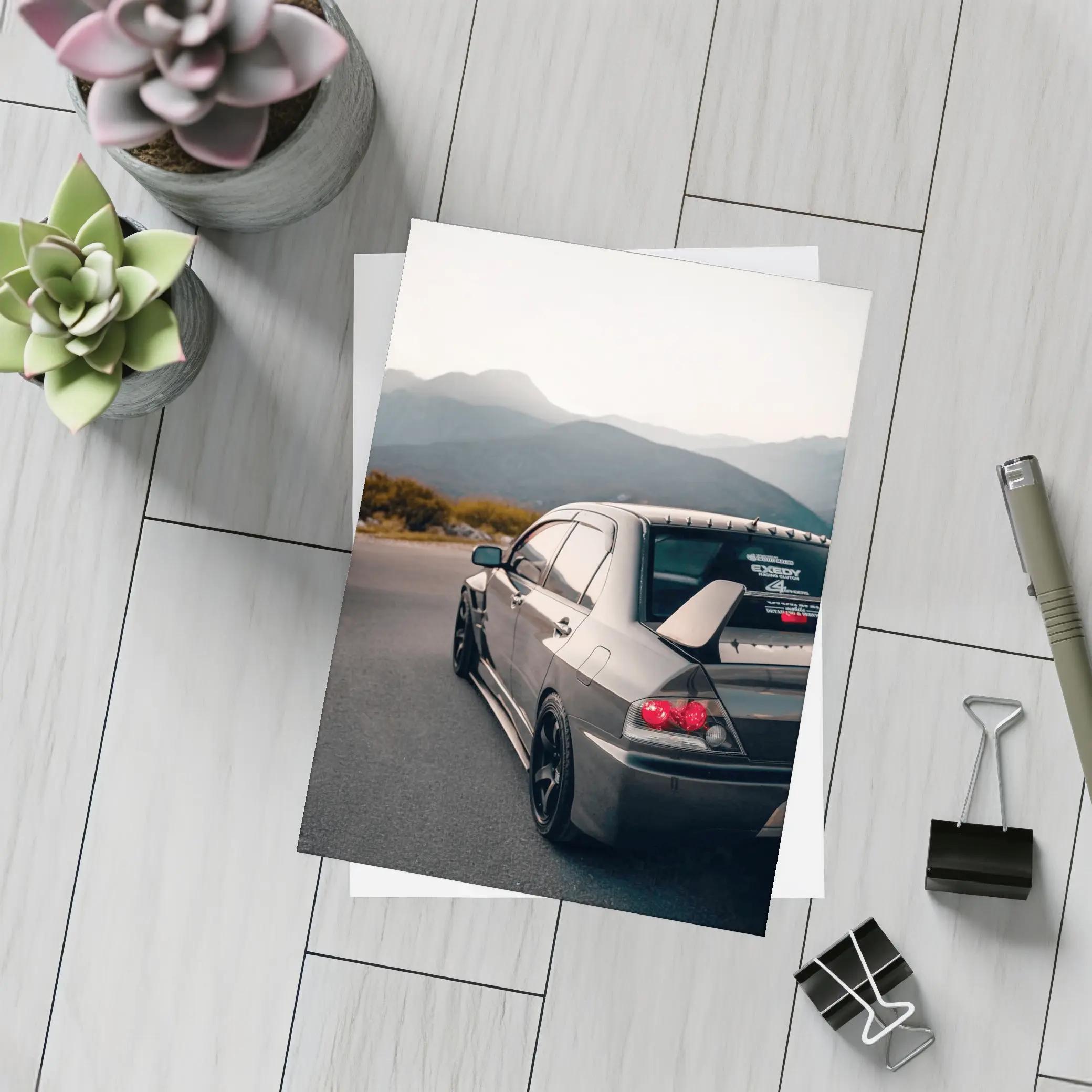 Mitsubishi Lancer Evo Mountain Road Dusk – Postcards