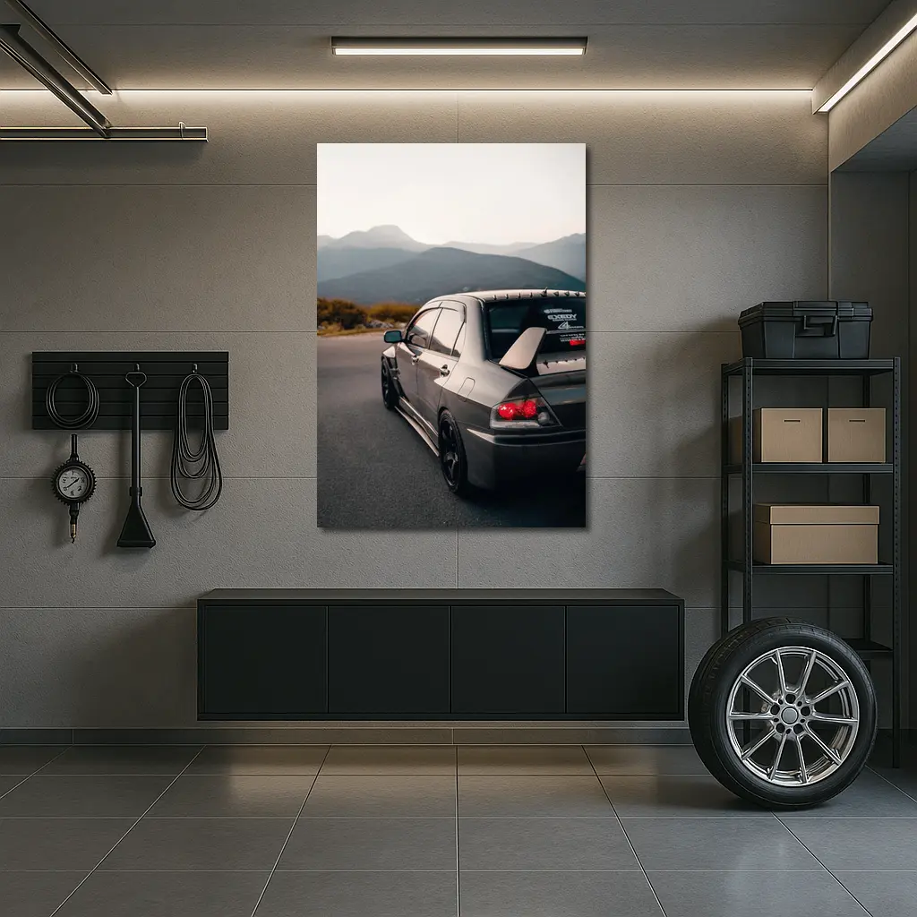 Mitsubishi Lancer Evo Mountain Road Dusk – Wall Art