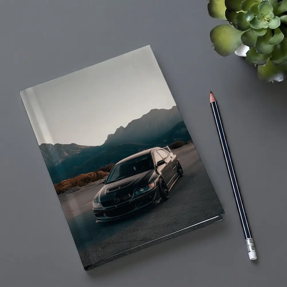 Mitsubishi Lancer Evo Black Mountain Backdrop – Notebooks