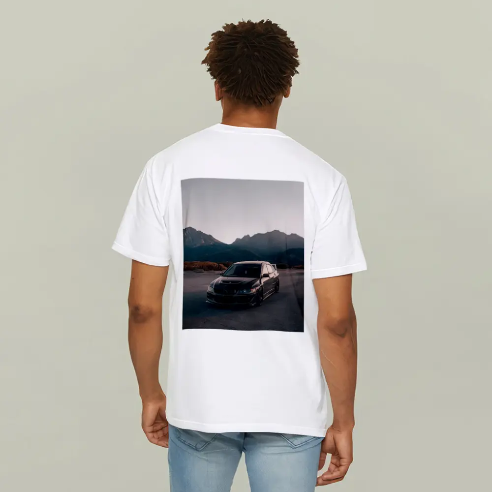 Mitsubishi Lancer Evo Black Mountain Backdrop – T-Shirts