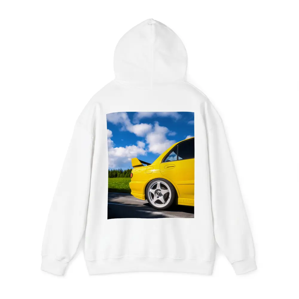 Mitsubishi Lancer Evo Yellow Summer Road – Hoodies
