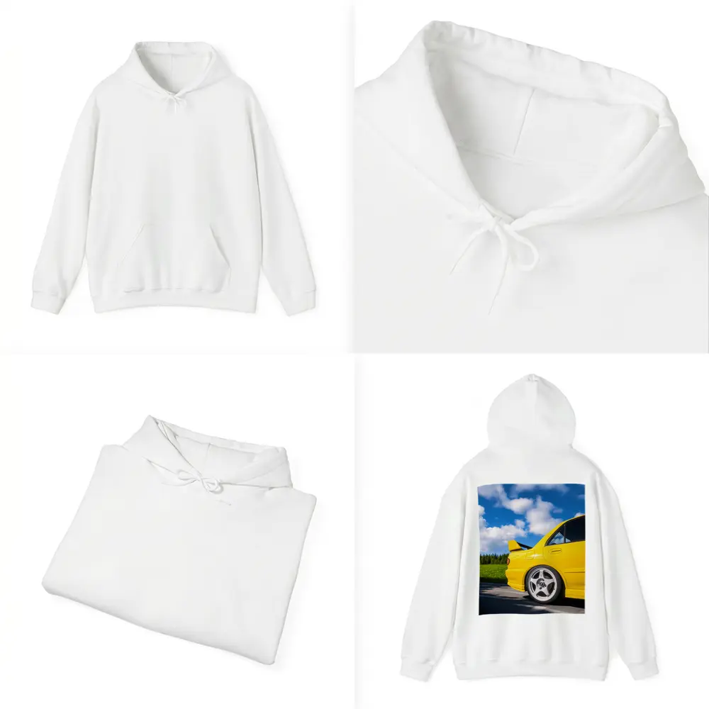 Mitsubishi Lancer Evo Yellow Summer Road – Hoodies