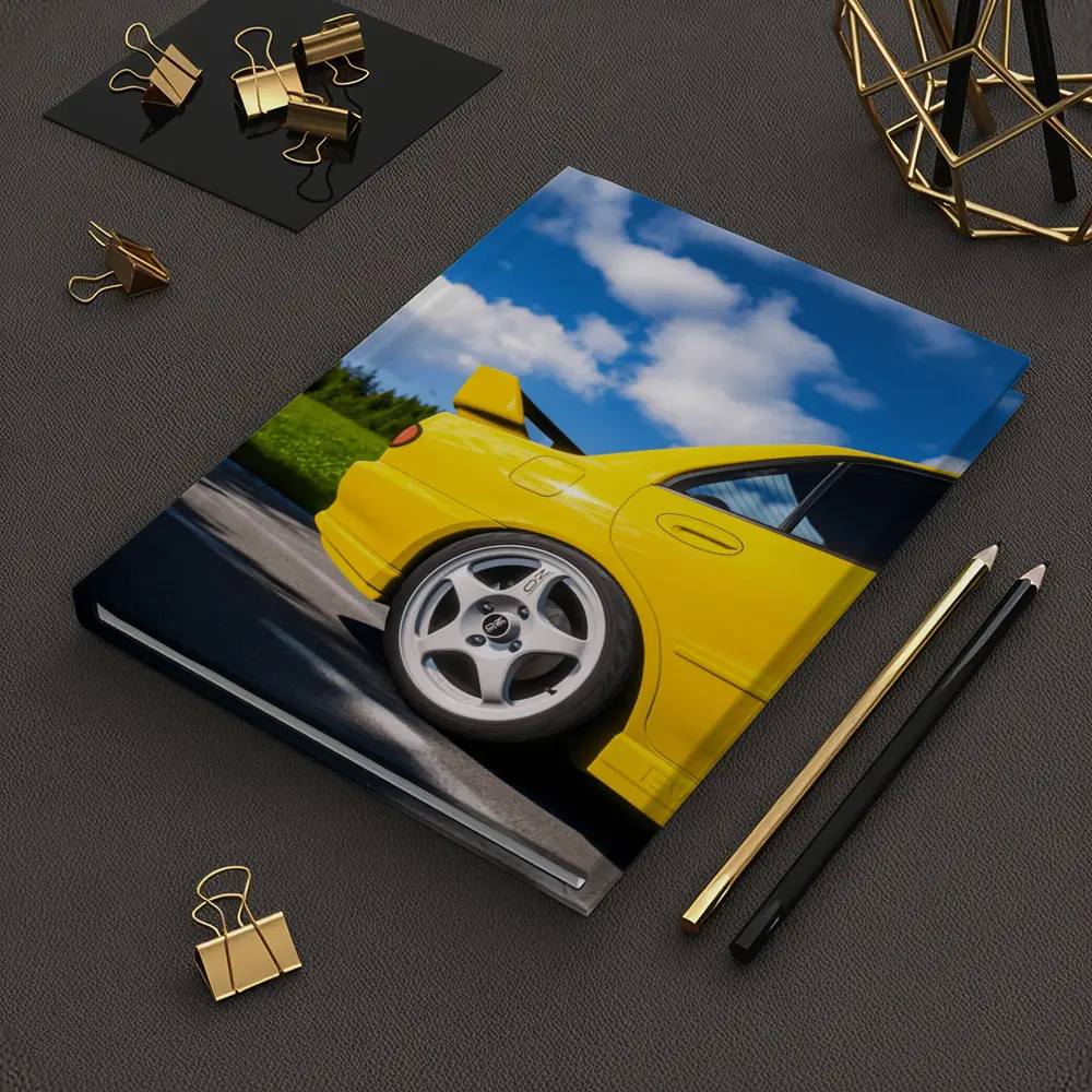 Mitsubishi Lancer Evo Yellow Summer Road – Notebooks
