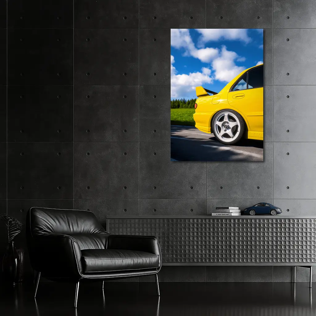 Mitsubishi Lancer Evo Yellow Summer Road – Wall Art