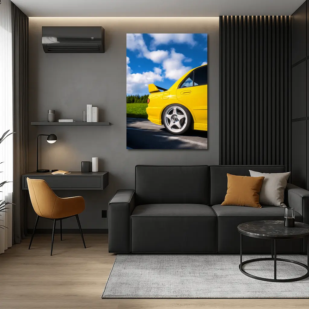Mitsubishi Lancer Evo Yellow Summer Road – Wall Art