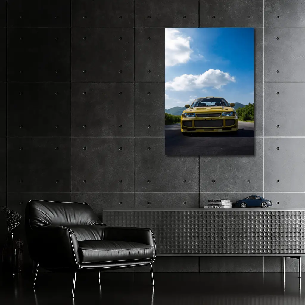 Yellow Mitsubishi Lancer Evo Open Road – Wall Art