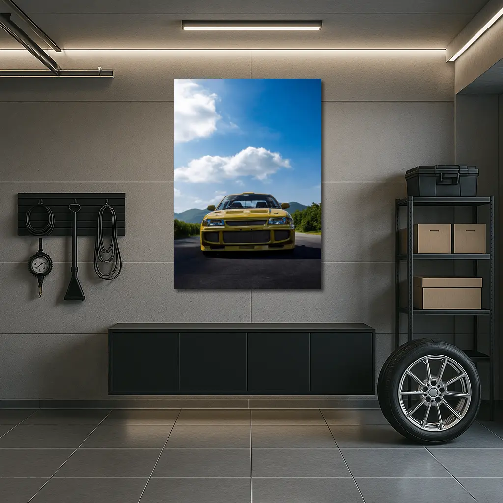 Yellow Mitsubishi Lancer Evo Open Road – Wall Art